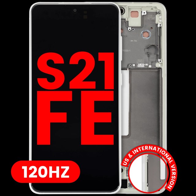 Display OLED completo con Frame per Samsung Galaxy S21 FE 5G (US e International Version) (120Hz) (Olive Verde)