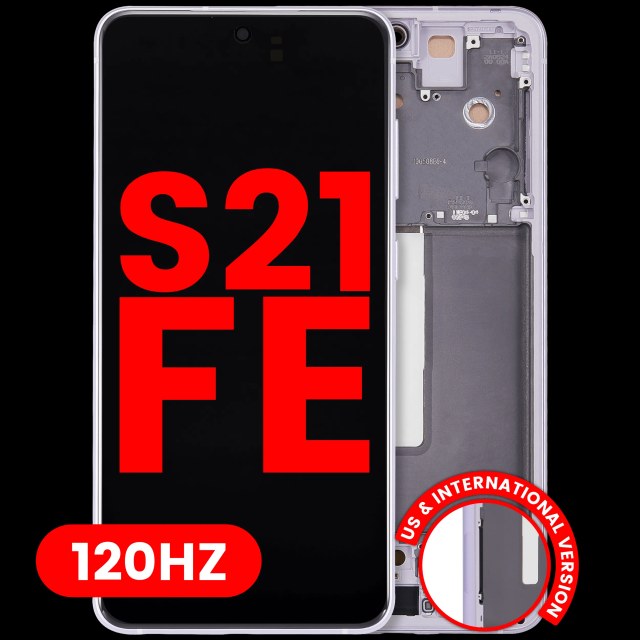 Display OLED completo con Frame per Samsung Galaxy S21 FE 5G (US e International Version) (120Hz) (Lavanda)