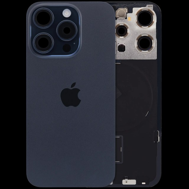 Vetro posteriore con magnete MagSafe, NFC e flat flash per iPhone 15 Pro (Service Pack) (Titanio blu)