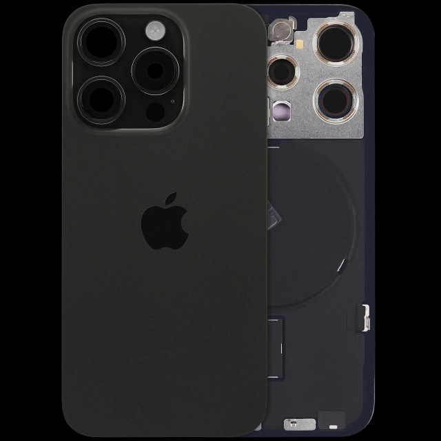 Vetro posteriore con magnete MagSafe, NFC e flat flash per iPhone 15 Pro (Service Pack) (Titanio nero)