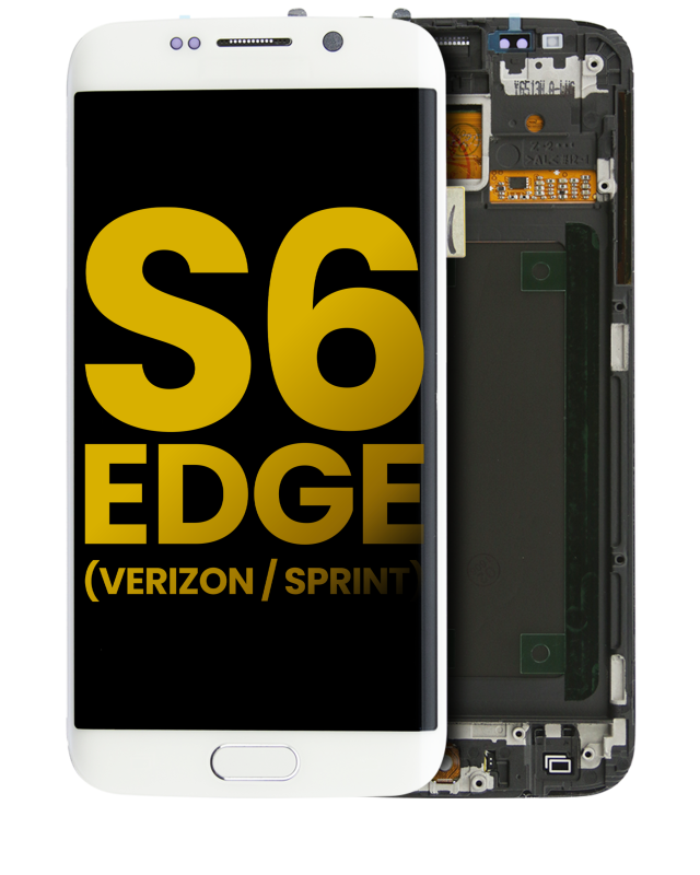 Display LCD completo con Frame per Samsung Galaxy S6 Edge (Verizon / Sprint) (Bianco Pearl)