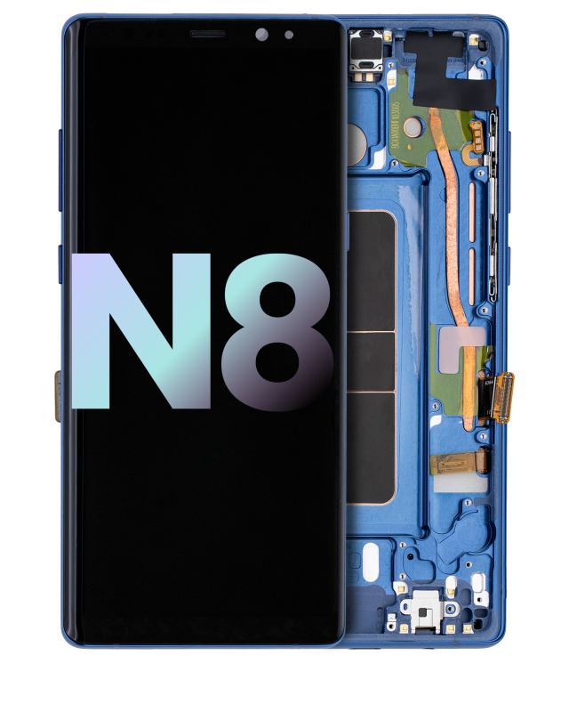 Display OLED completo con Frame per Samsung Galaxy Note 8 (Service Pack) (Blu)
