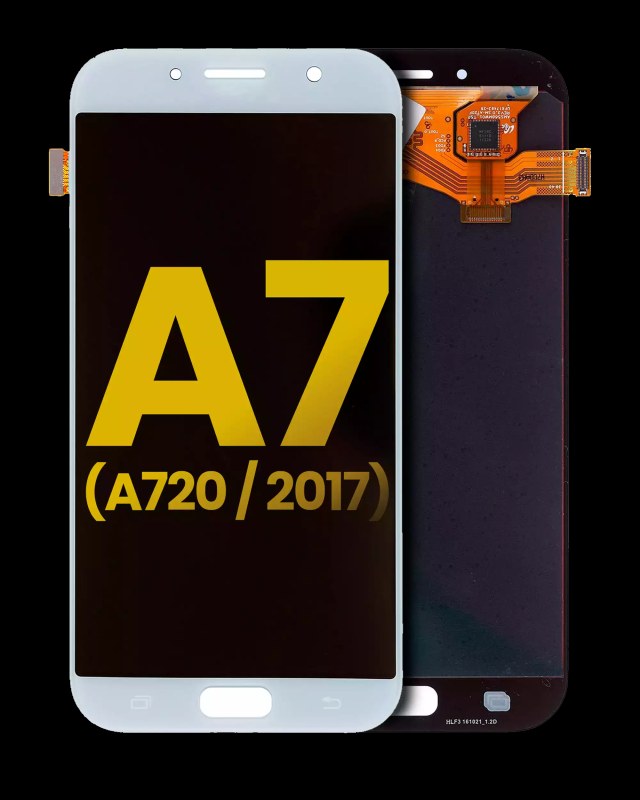 Display OLED completo senza Frame per Samsung Galaxy A7 (Refurbished: Cosmetic Grade: New) (A720 / 2017) (Sky Blu)