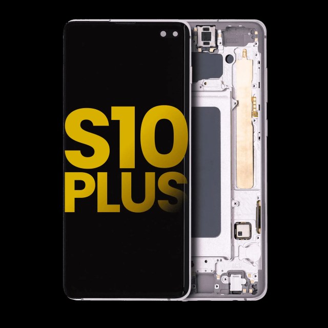 Display OLED completo con Frame per Samsung Galaxy S10 Plus (Refurbished) (Ceramic Bianco)