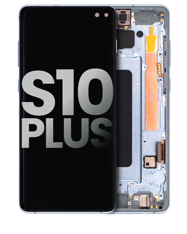 Display OLED completo con Frame per Samsung Galaxy S10 Plus (Used OEM Pull: Grade A) (Prism Blu)