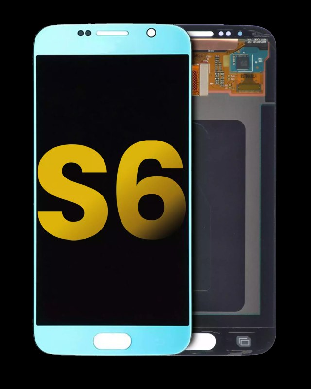 Display OLED completo senza Frame per Samsung Galaxy S6 (Refurbished) (Blu Topaz)