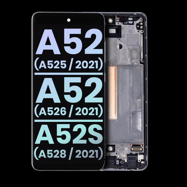 Display OLED completo con Frame per Samsung Galaxy A52 4G (A525 / 2021) / A52 5G (A526 / 2021) / A52S 5G (A528 / 2021) (Service Pack) (Awesome Bianco)