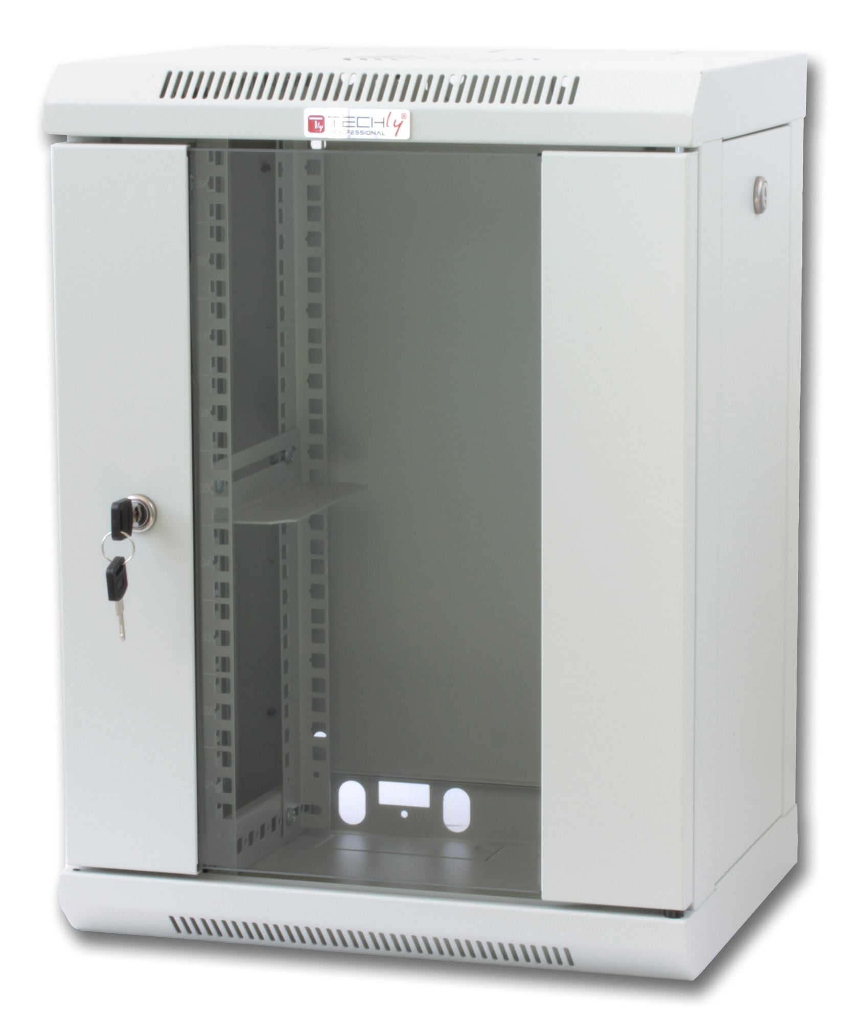 Armadio Rack 10'' a muro 9 unità con pannelli asportabili Grigio prof. 300 mm