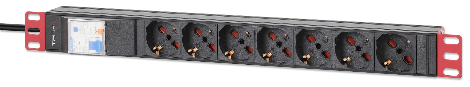 Multipresa 7 Posti da Rack 19'' con Protezione da Dispersioni Spina Italiana 1U