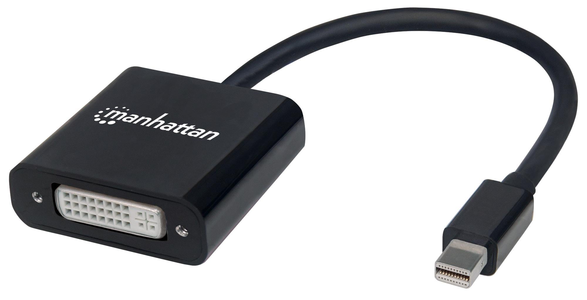 Convertitore Attivo MiniDP M a DVI F 15cm 4K Nero