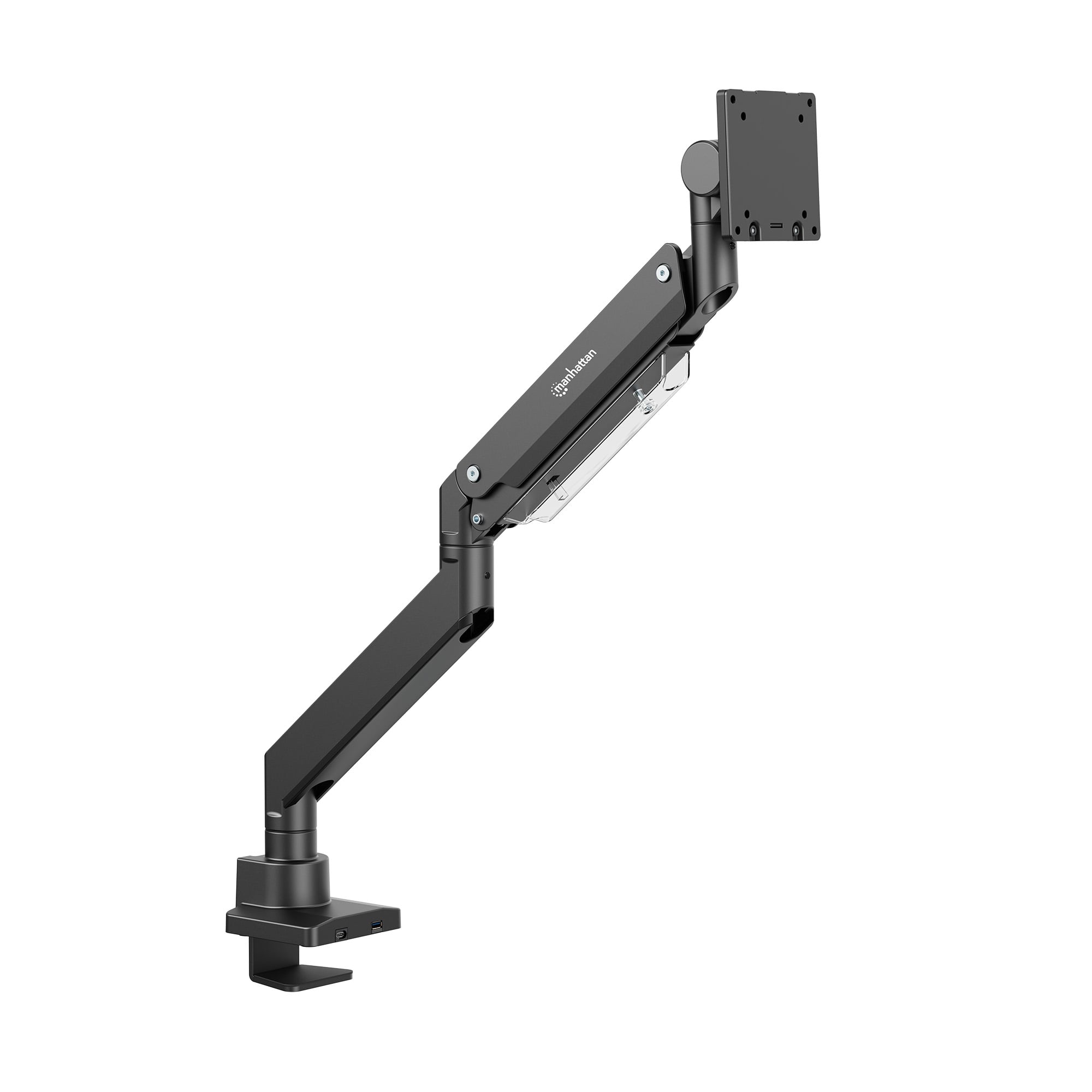 Supporto da Tavolo per Monitor Singolo 17-57'' con Molla a Gas in Alluminio Ultra Resistente con Porte USB