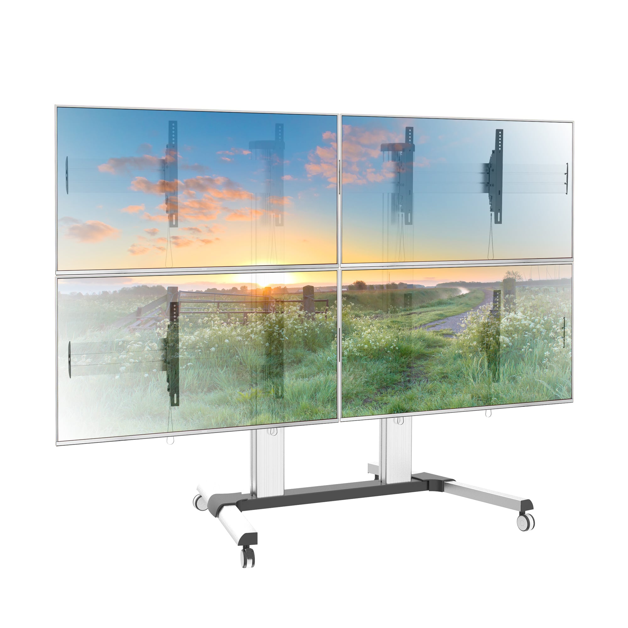 Supporto a Pavimento per 4 TV LCD/LED 32-60'' per Video Wall