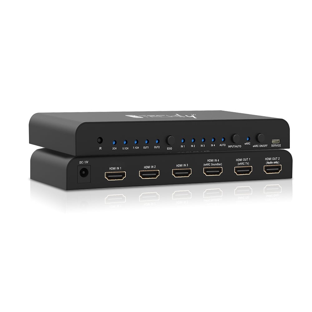 Switch HDMI 2.0 4x1 4K@60Hz con Splitter Audio eARC/ARC per Soundbar