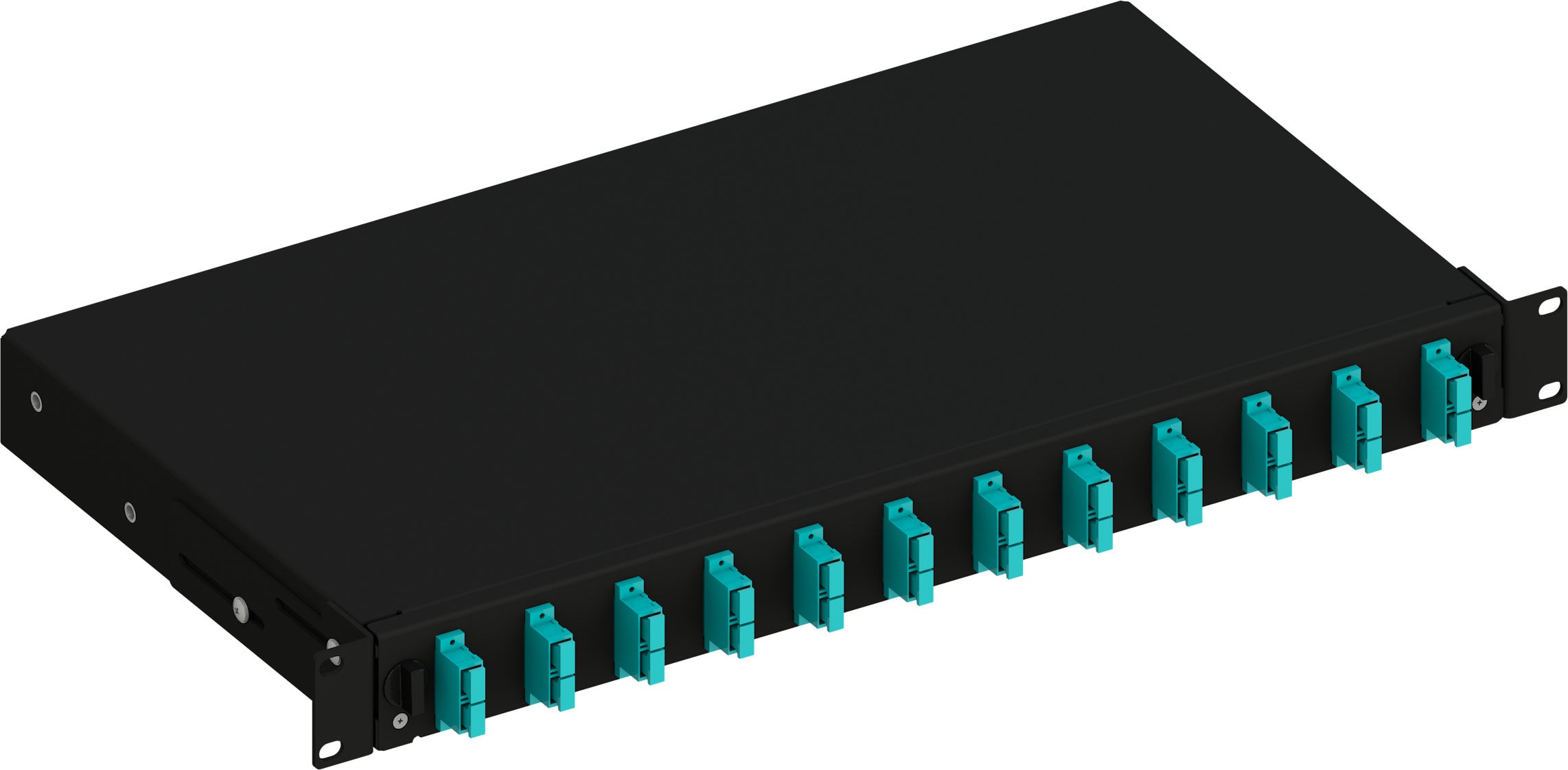 Cassetto Ottico 19'' Scorrevole con 12 Bussole SC Duplex Multimodale OM3 Nero