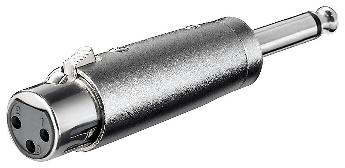 Adattatore XLR Cannon Femmina ad Audio 6,35mm Maschio Mono