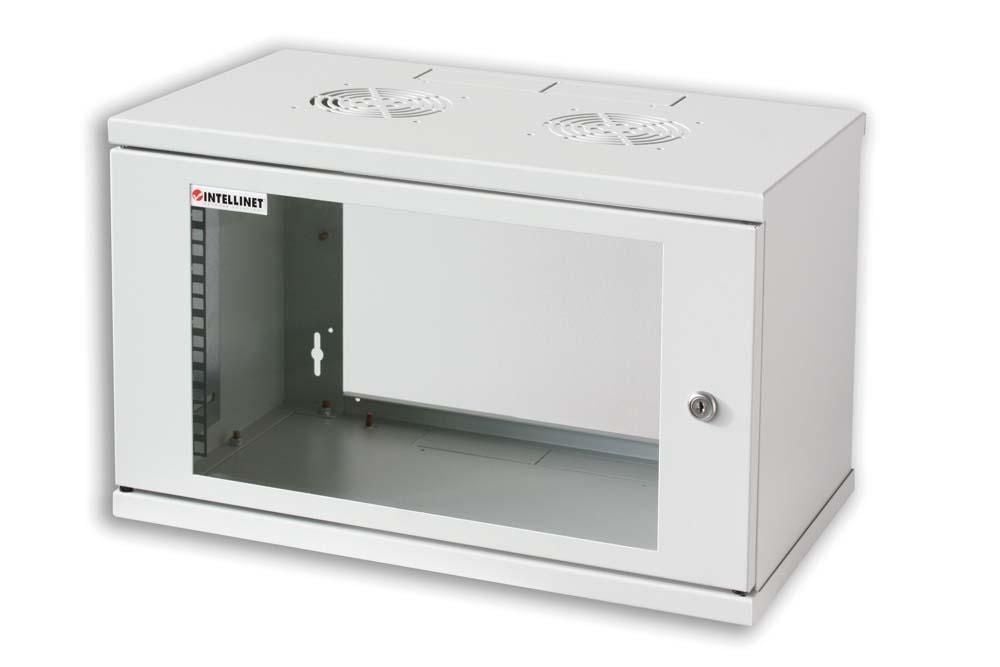 Armadio Rack 19'' a muro 10 unità prof. 400 Grigio Assemblato