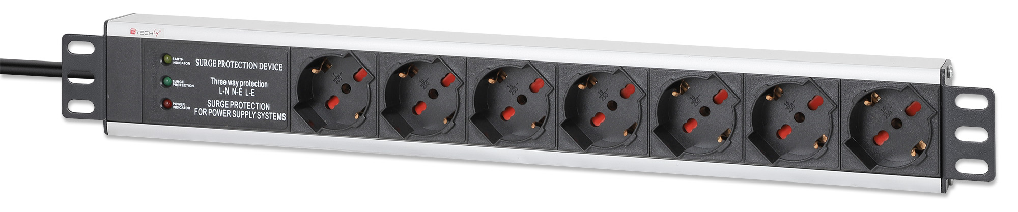 Multipresa 7 Posti da Rack 19'' con Protezione Spina Italiana 1,5U