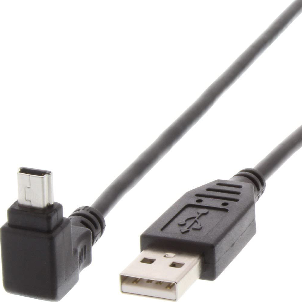 Cavo USB 2.0 A maschio/mini B maschio 90° 1,8 m Nero