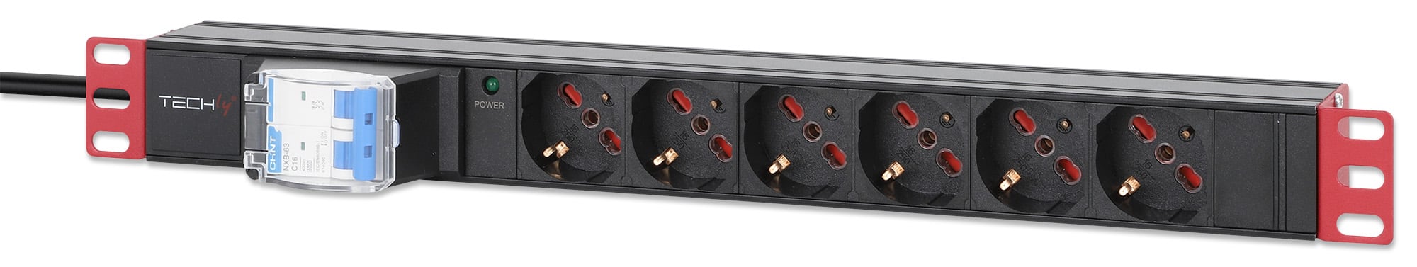 Multipresa 6 Posti da Rack 19'' con Magnetotermico Spina Italiana 1U