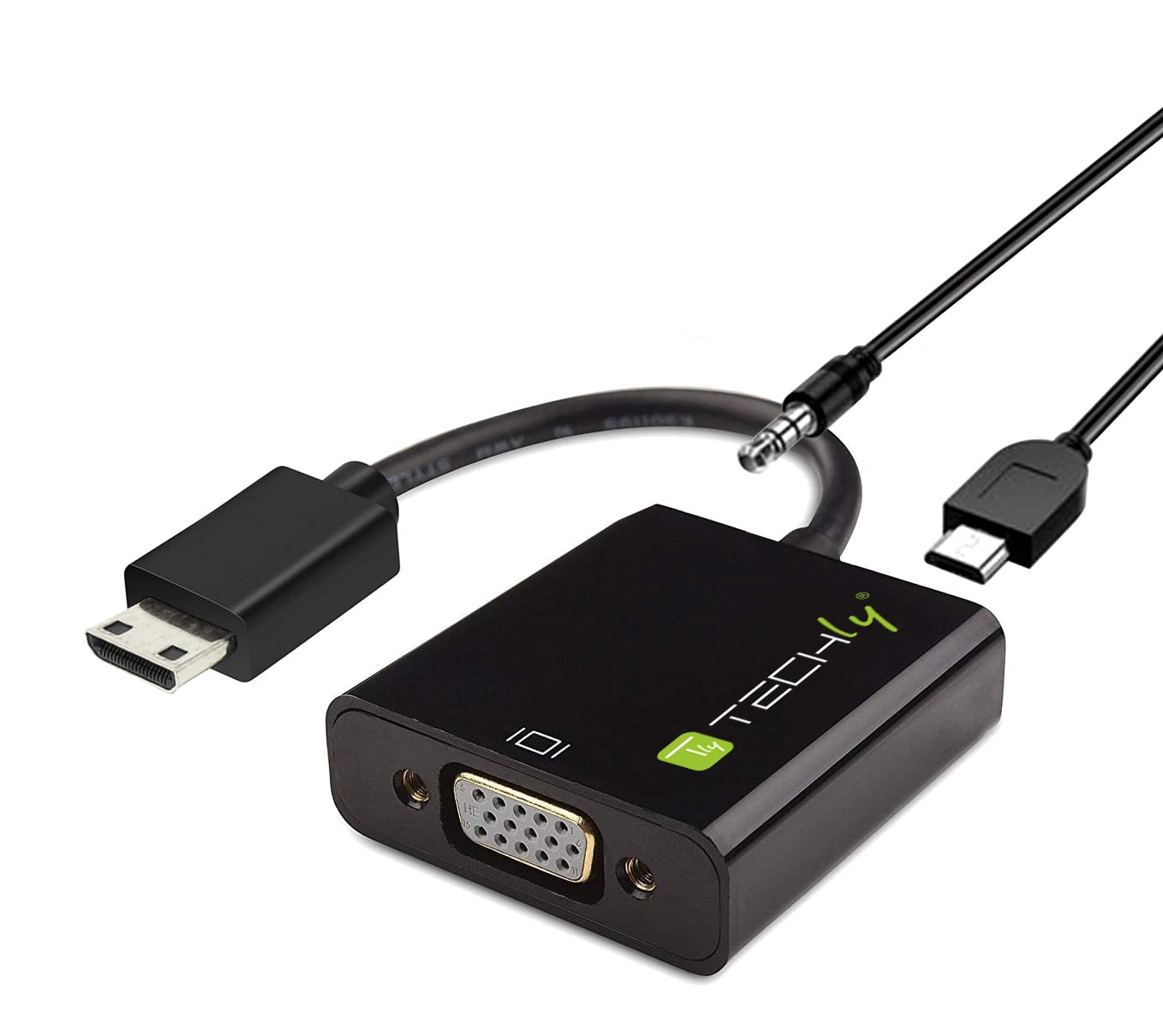 Questo adattatore da HDMI tipo C a VGA converte un segnale digitale HDMI in un segnale video VGA analogico. Quando guardi un film o giochi su tradizionali monitor VGA o proiettori, questo prodotto non solo ti permette di godere dell immagine in alta defin
