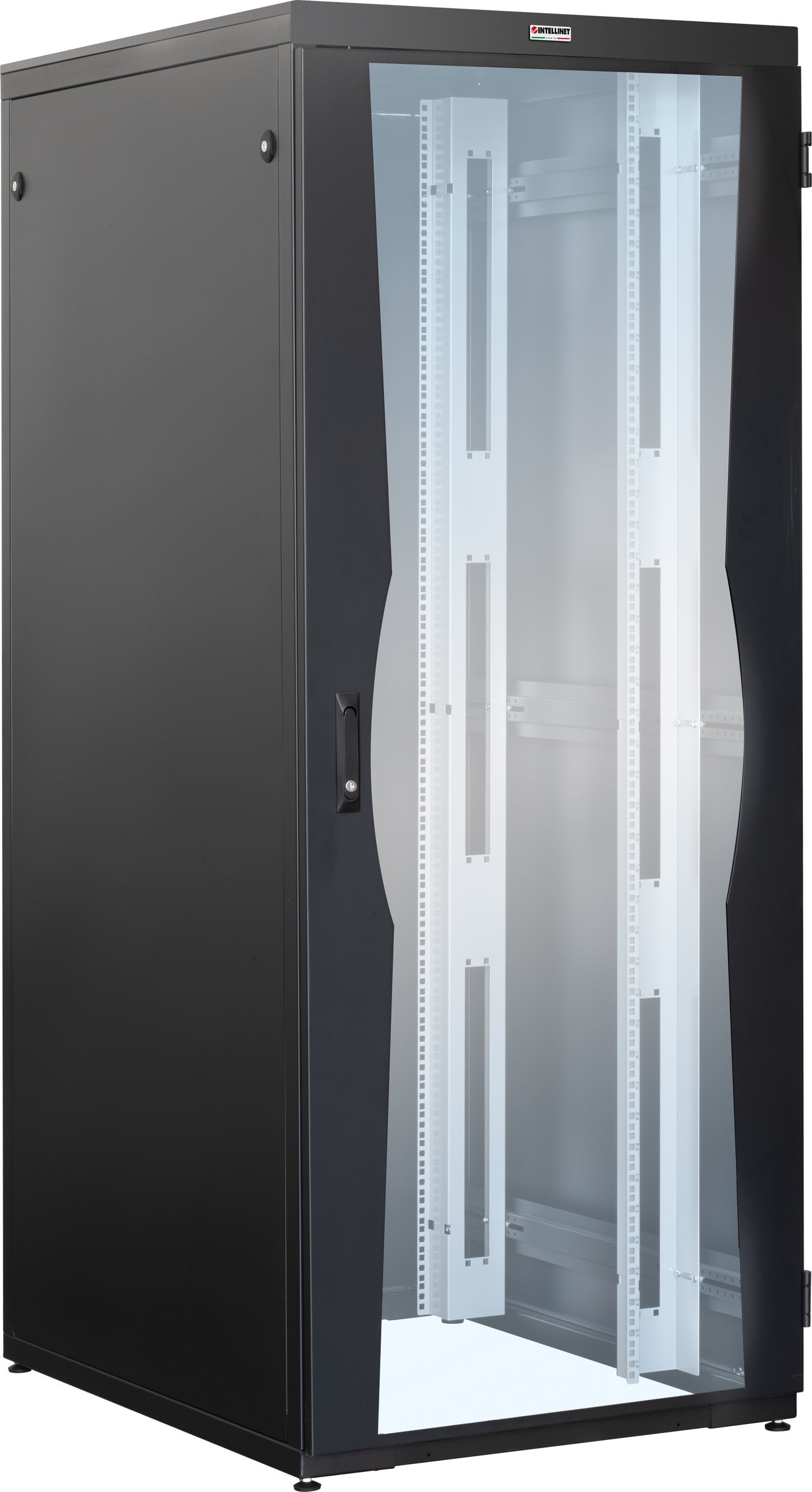 Questa linea di armadi rack a pavimento Intellinet rappresentano una novità assoluta dal momento che l’armadio viene fornito in kit di montaggio e può venire facilmente e rapidamente assemblato direttamente nel luogo di installazione; seguen