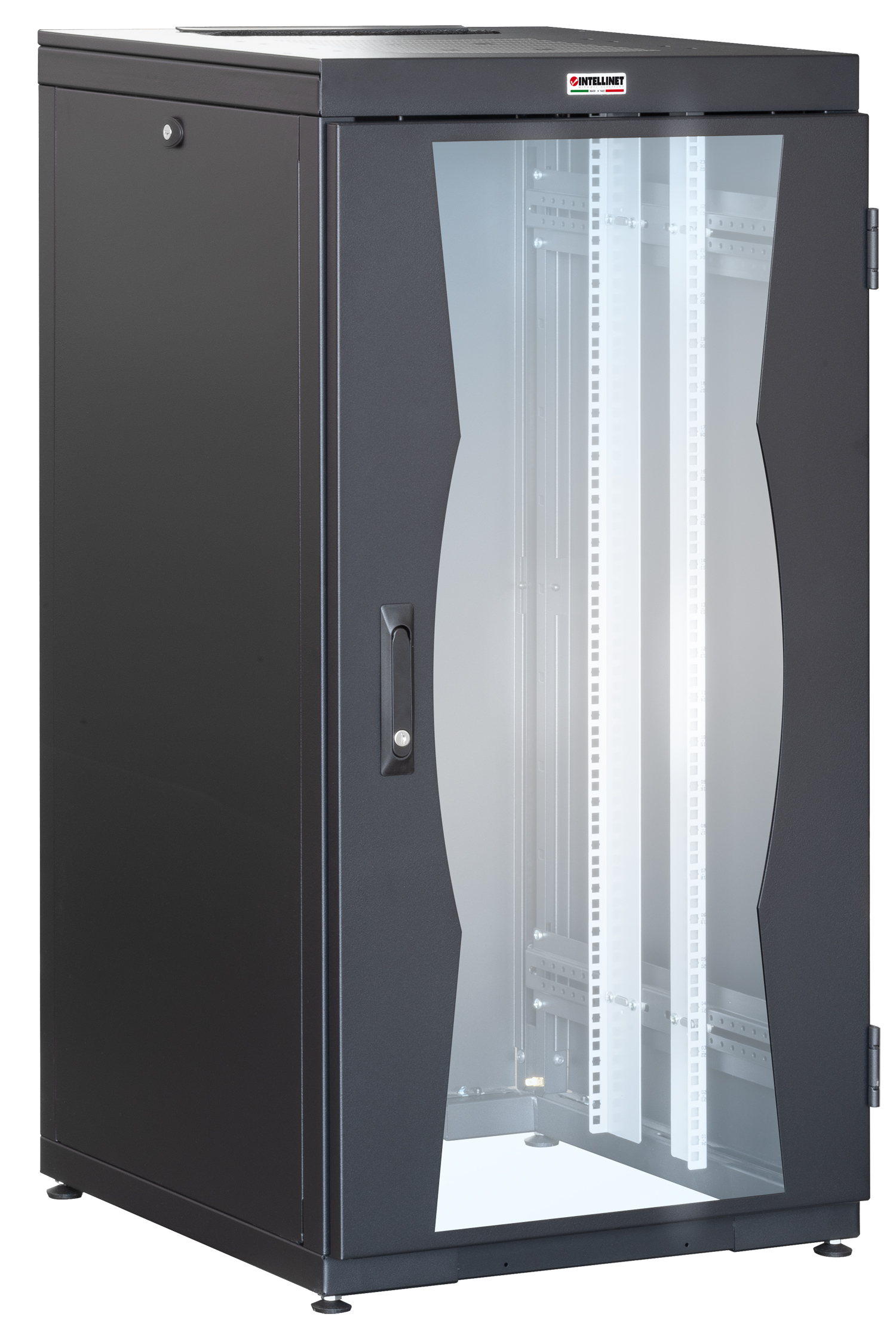 Questa linea di armadi rack a pavimento Intellinet rappresentano una novità assoluta dal momento che l’armadio viene fornito in kit di montaggio e può venire facilmente e rapidamente assemblato direttamente nel luogo di installazione; seguen