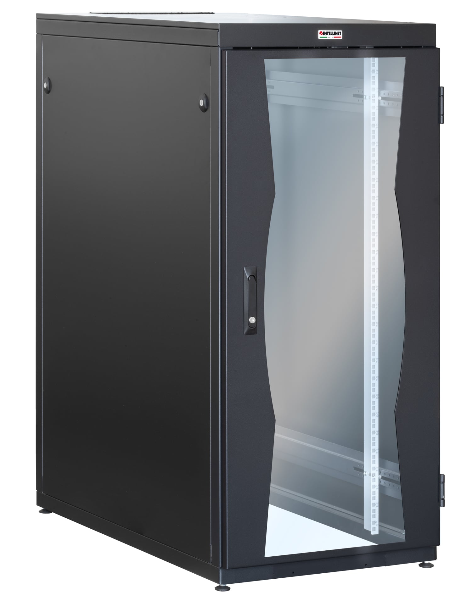 Questa linea di armadi rack a pavimento Intellinet rappresentano una novità assoluta dal momento che l’armadio viene fornito in kit di montaggio e può venire facilmente e rapidamente assemblato direttamente nel luogo di installazione; seguen