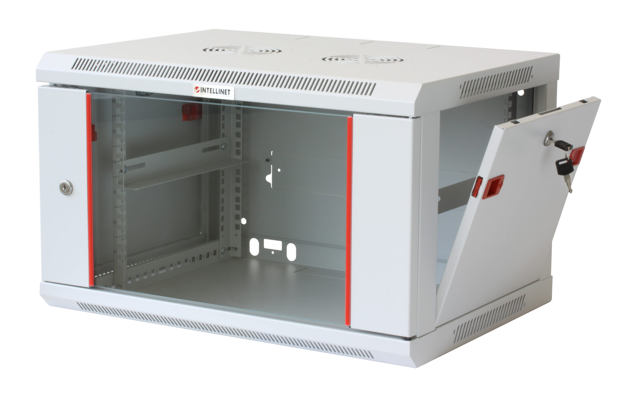 Armadio Rack 19'' a muro 6 unità sezione unica prof. 600mm Grigio
