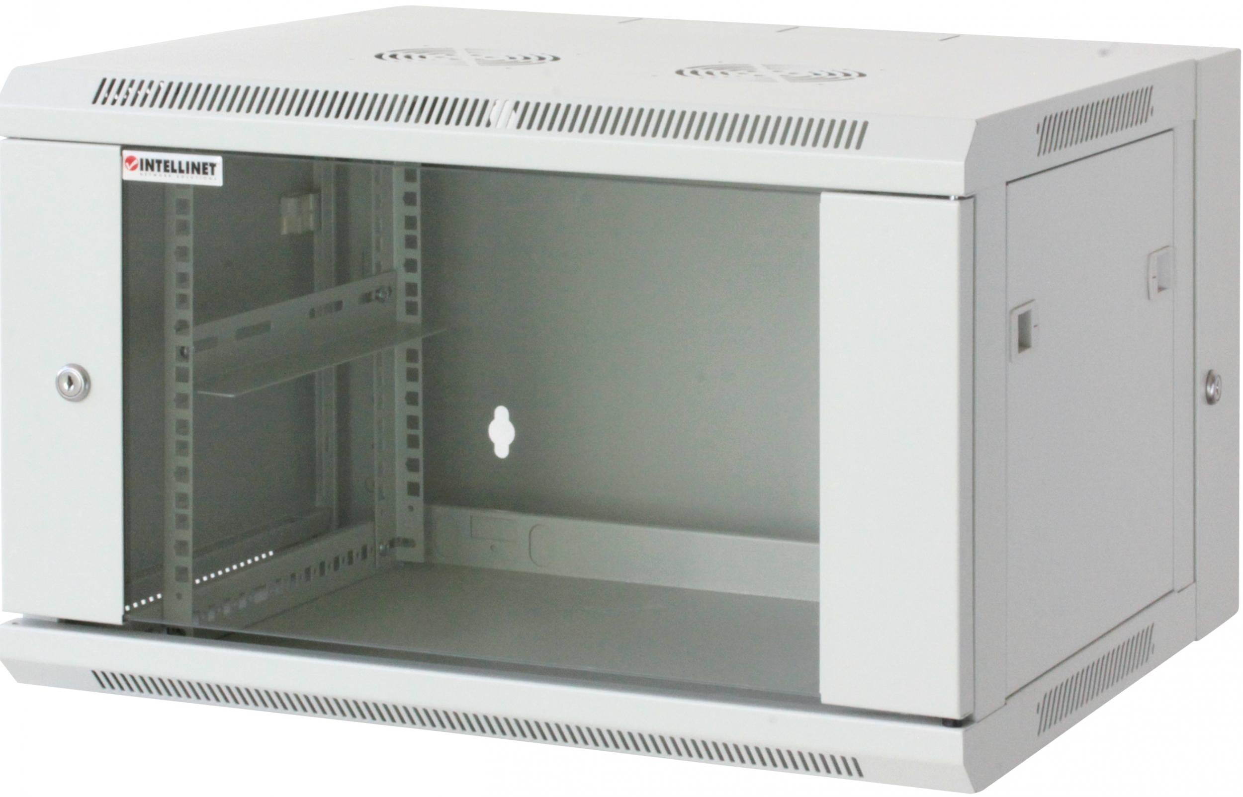 Armadio Rack 19'' a muro 9 unità due sezioni Grigio