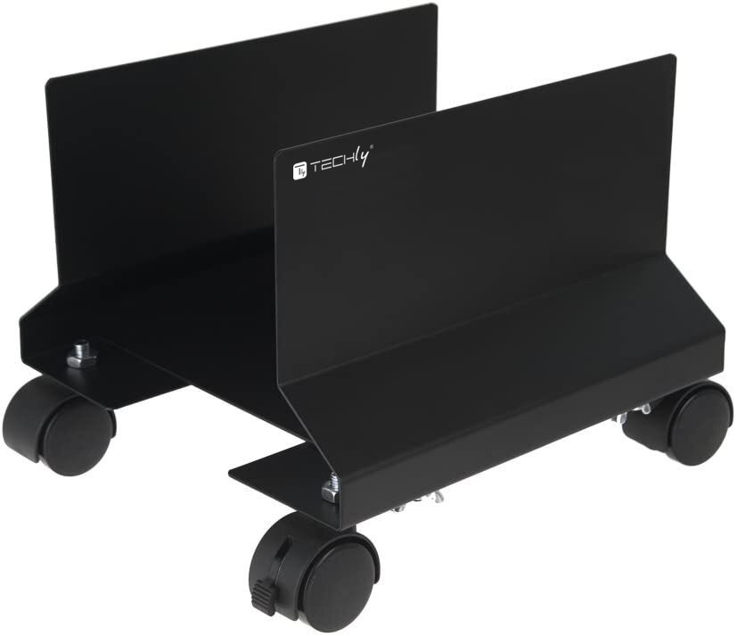 Supporto per PC in Acciaio con Ruote Nero