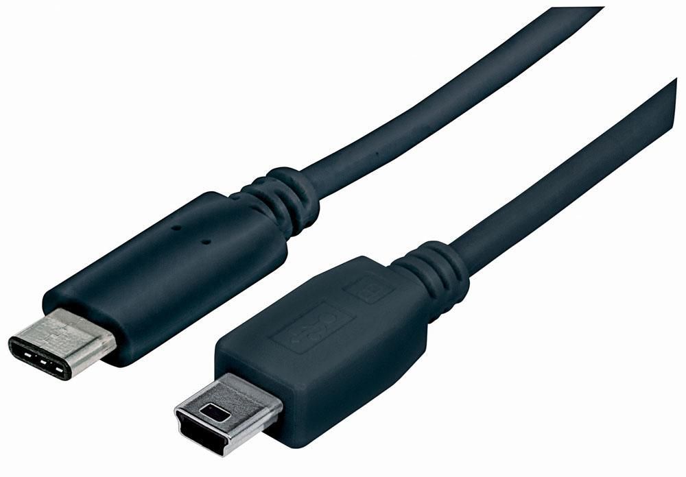 Cavo HiSpeed USB Mini-B Maschio / USB-C Maschio 1m Nero