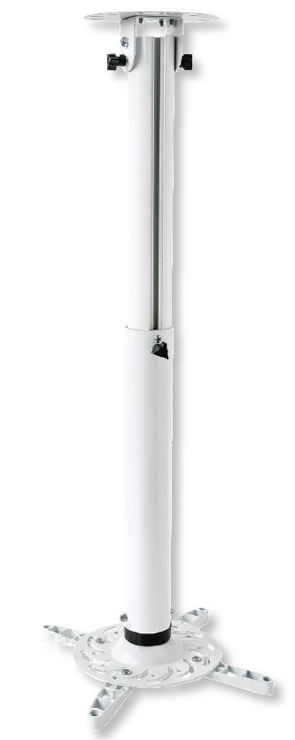ICA-PM 104MW è un supporto a soffitto universale per proiettori fino a 15 kg. Offre un posizionamento multidirezionale con quattro bracci di supporto regolabili che possono adattarsi ad una vasta gamma di fori di montaggio. I cavi necessari al mont
