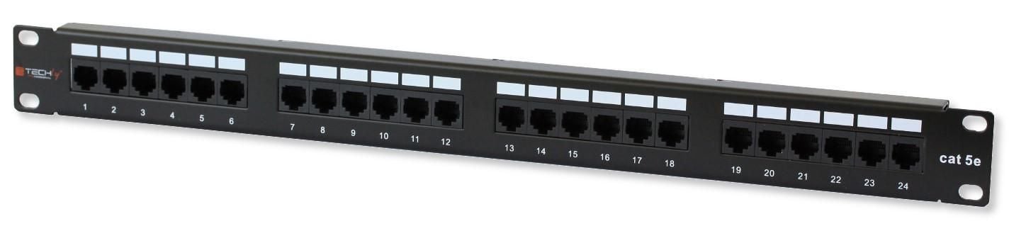 Pannello Patch UTP 24 Posti RJ45 Cat.5E Techly