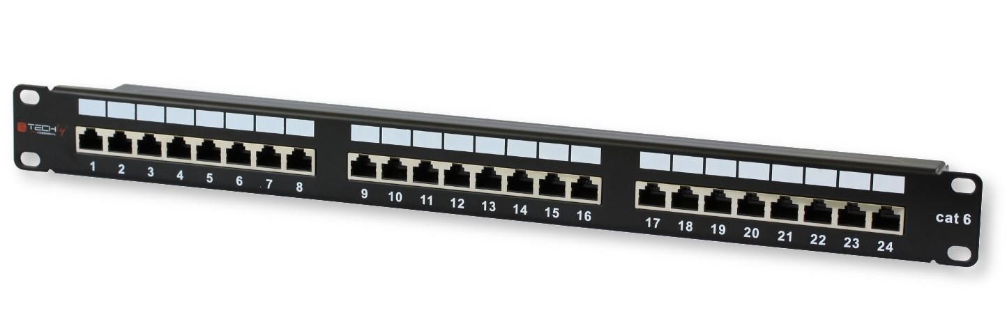 Pannello Patch STP 24 Posti RJ45 Cat.6 Techly
