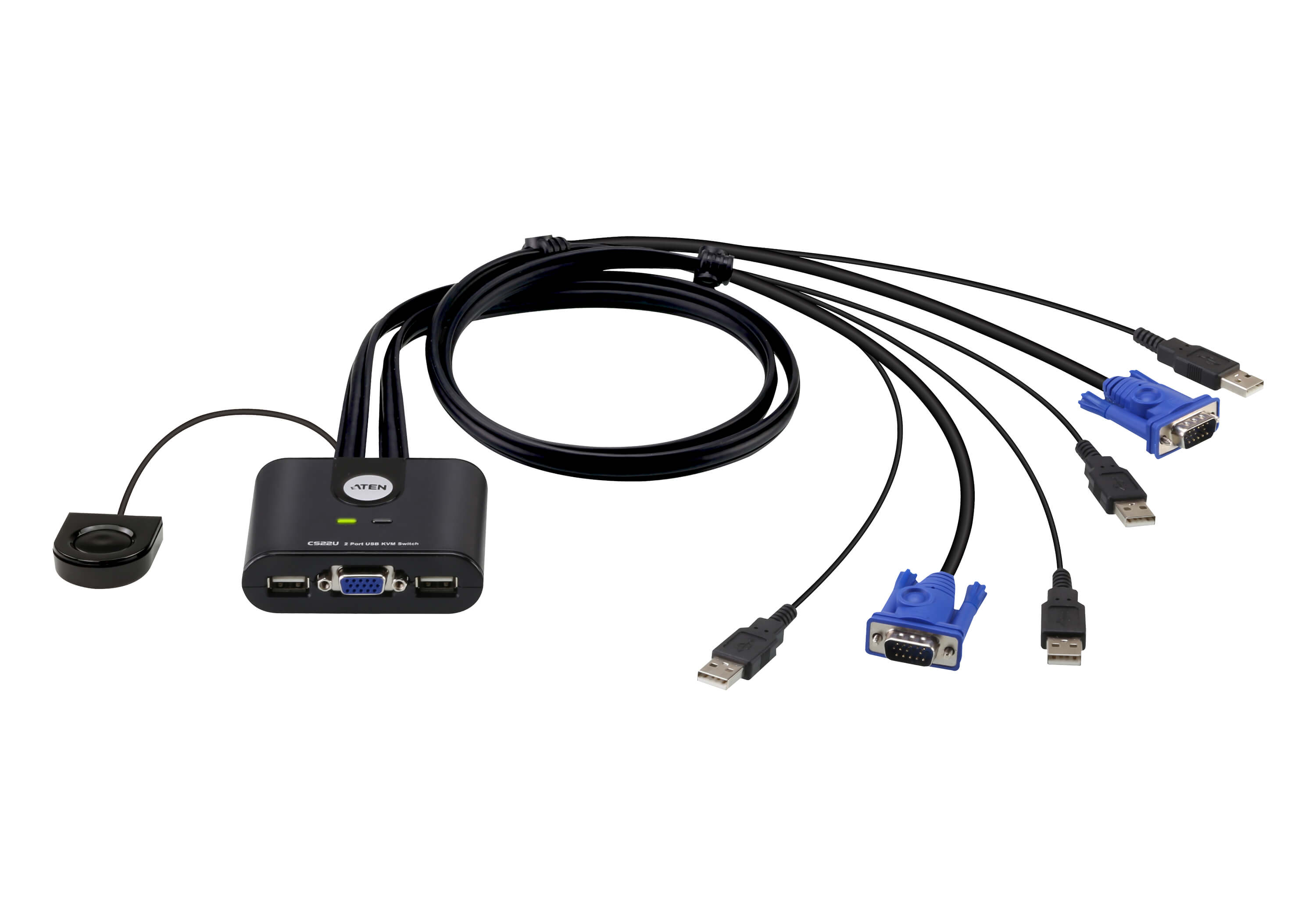IDATA CS-22U è un switch KVM USB cablato a 2 porte che fornisce un modo semplice e rapido per selezionare i computer: un selettore remoto della porta incorporato. Ciò consente di nascondere alla vista lo switch, mentre il selettore remoto de