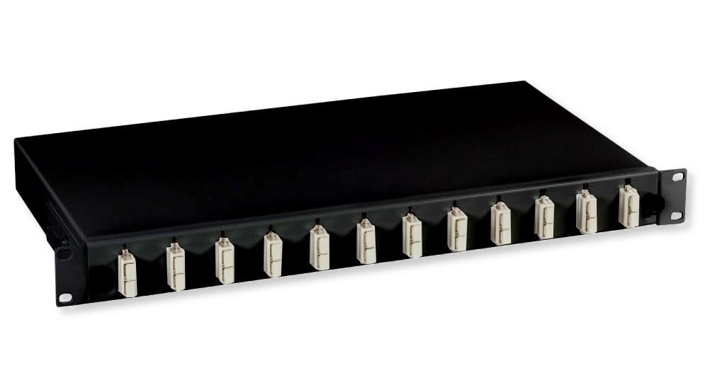 Cassetto Ottico 19'' con 12 bussole SC Duplex Multimodale OM2 Nero