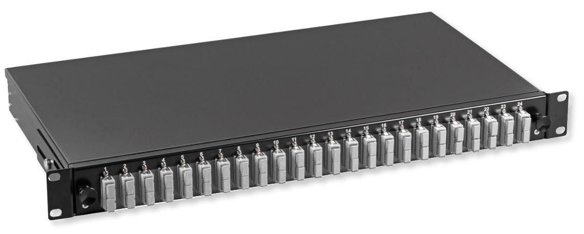 Cassetto Ottico 19'' con 24 bussole SC Duplex Multimodale OM2 Nero