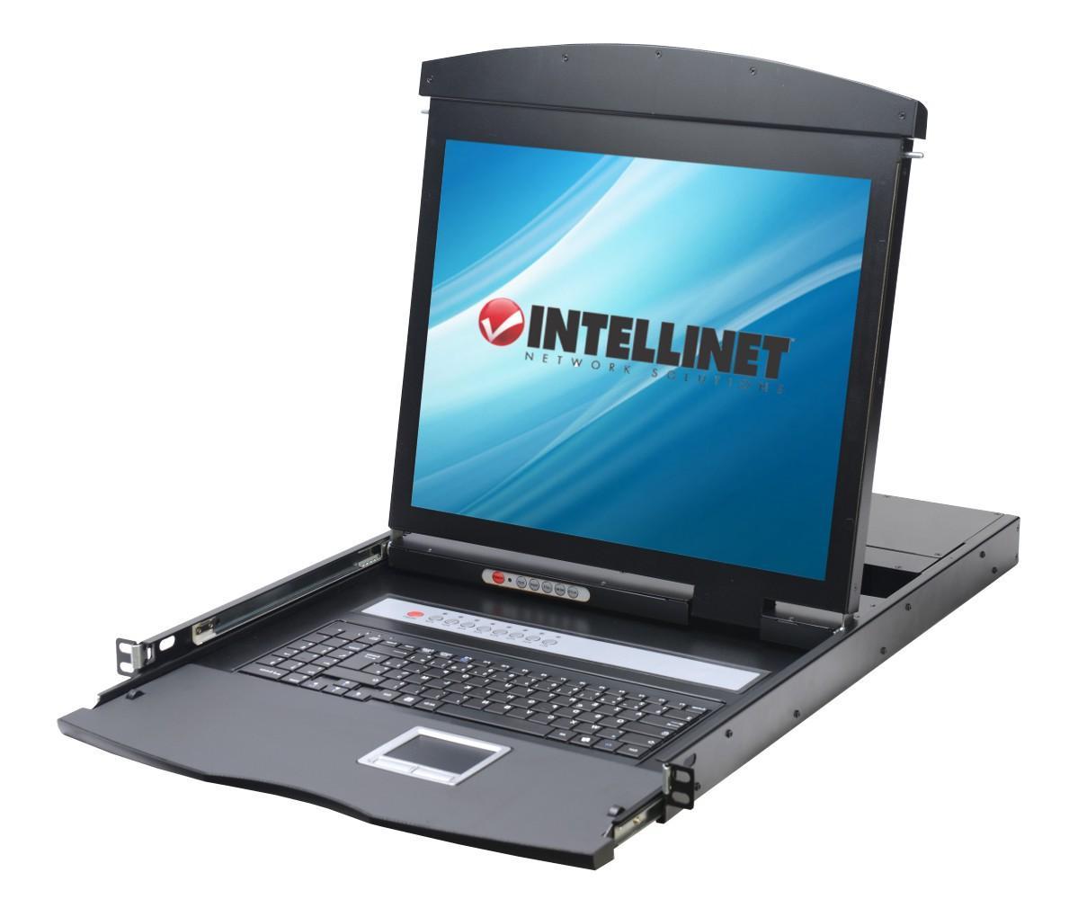 Console KVM Switch 8 Porte USB/PS2 con LCD 19'' da Rack 19'' Dual Rail
