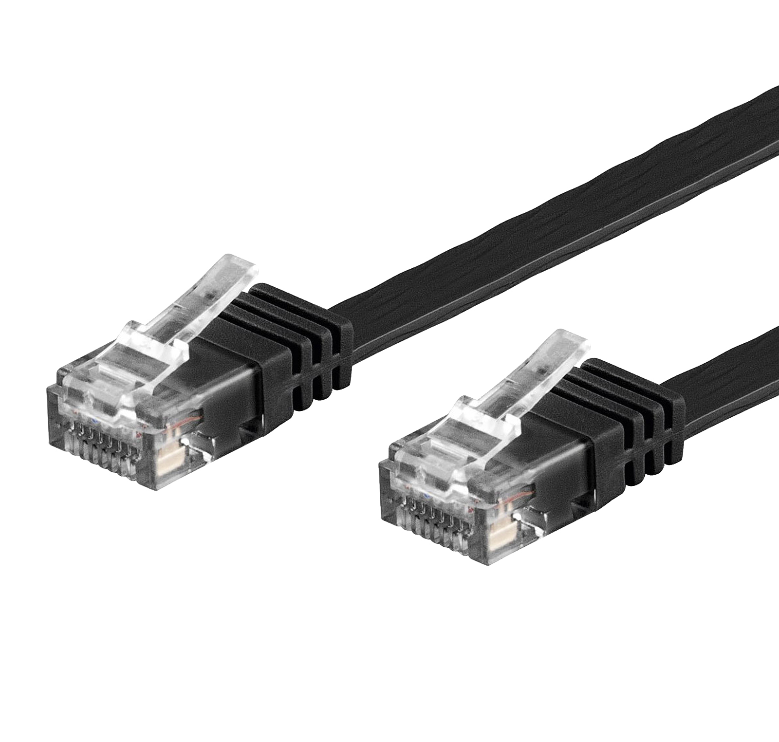 Cavo di Rete Patch Flat in Rame Cat.6A UTP 0,5m Nero