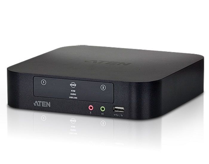 Lo switch KVMP™ USB 2.0 Mini DisplayPort Dual View CS1942 a 2 porte permette di accedere a 2 computer da una singola tastiera e mouse USB con due schermi. Le incredibili funzionalità degli switch KVM combinano uno switch Dual View Mini Displa