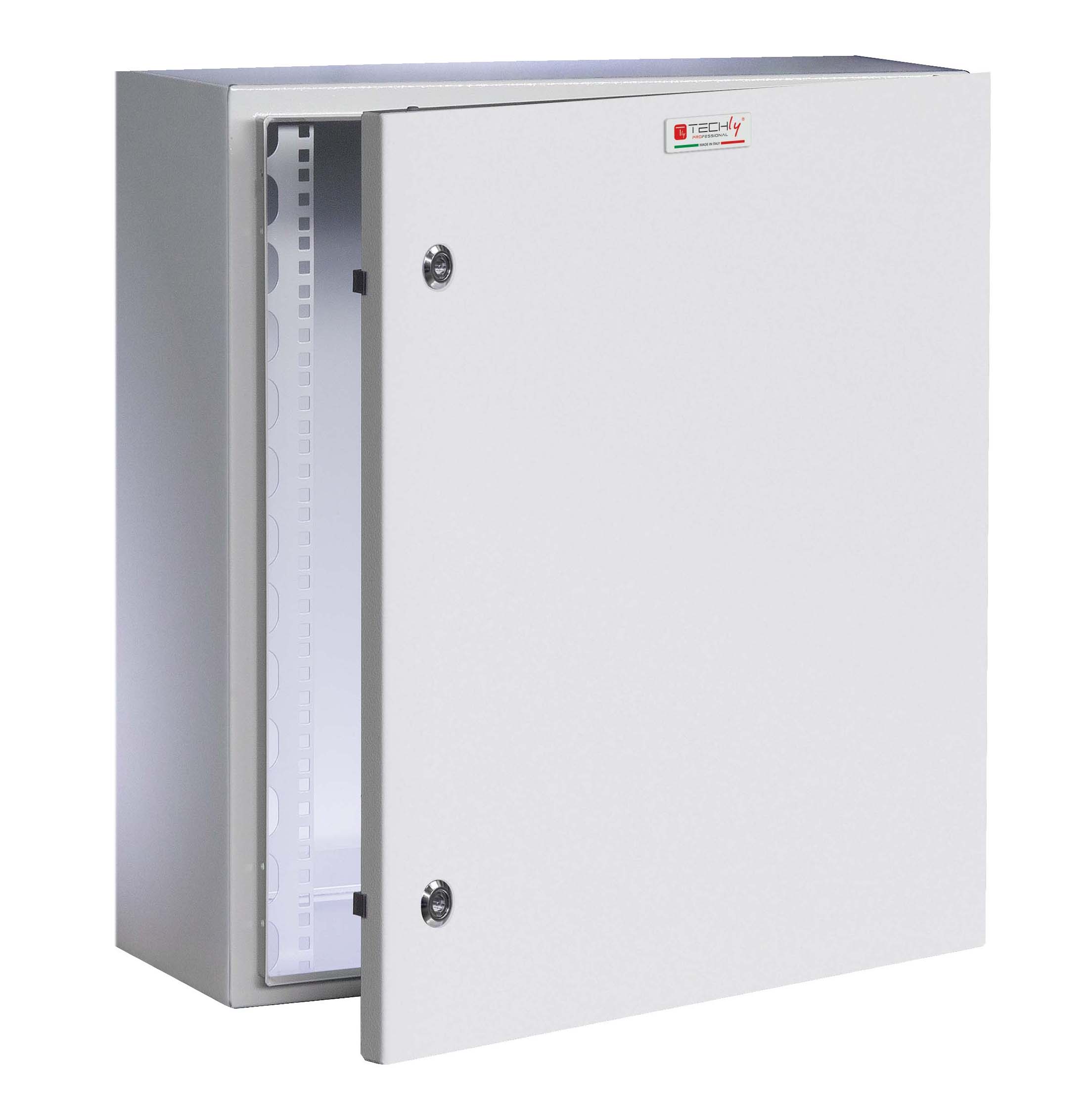 Armadio Rack 19'' a muro 13U grigio IP65 porta cieca prof. 200mm