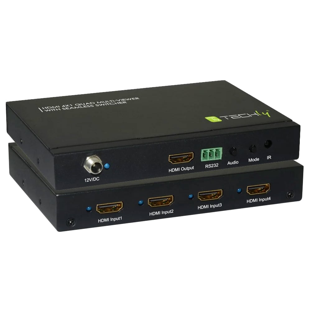 Questo switch HDMI 4x1 è un selettore Seamless con funzionalità Multiview dotato di elevate prestazioni. Supporta quattro sorgenti HDMI in ingresso che possono essere visualizzate su un unico schermo con cinque modalità multiview: con