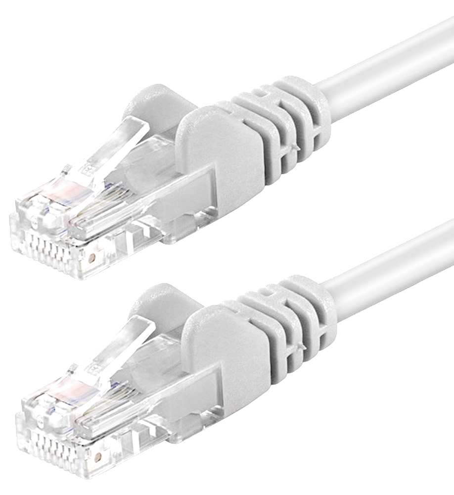 Cavo di rete Patch in Rame Cat. 6A Bianco UTP 0,5m