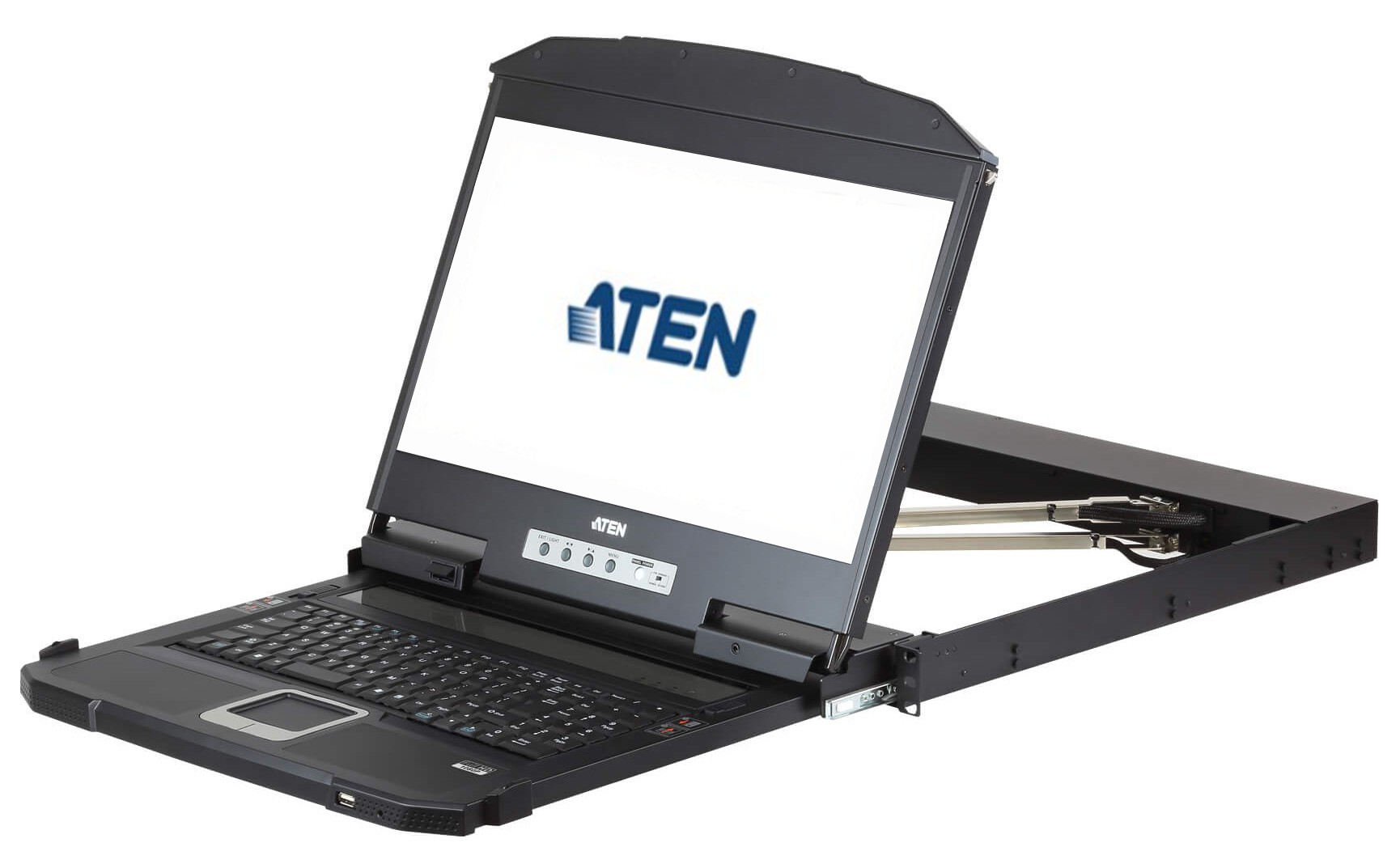 La Console LCD USB HDMI DVI VGA CL3800 è una console KVM LCD a due binari e profondità ridotta che dispone di monitor LCD widescreen con retroilluminazione LED da 18,5 e tastiera e touchpad integrati. Il design a profondità ridotta si