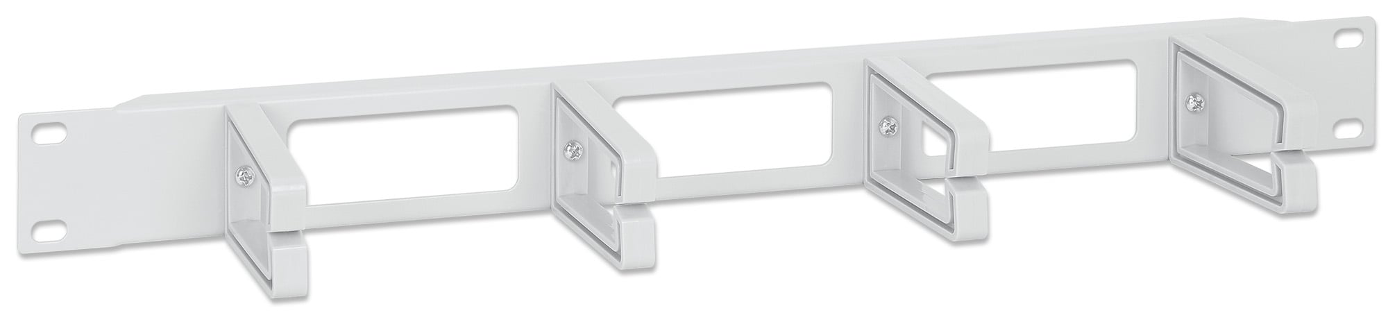 Pannello Passacavi 19'' 4 anelli in plastica 1U Grigio