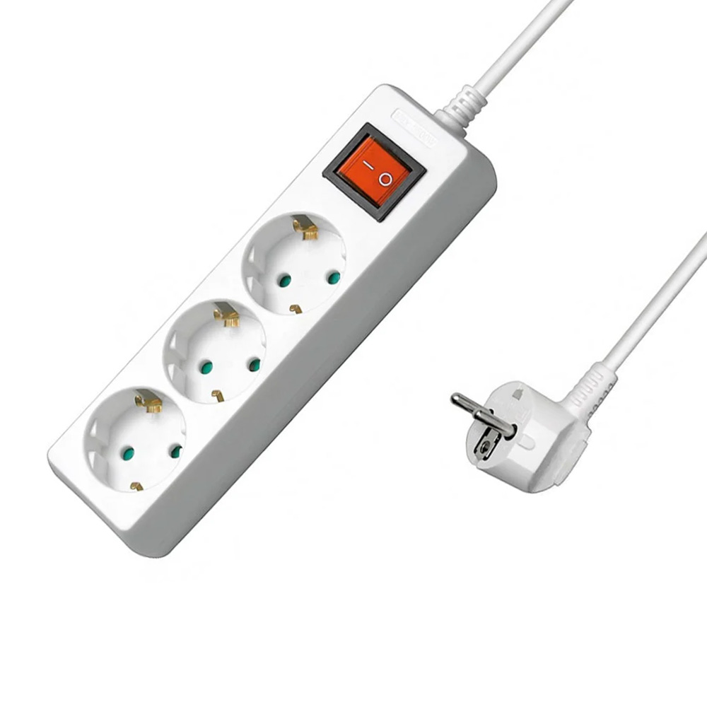 Multipresa 3 Posti Schuko con Interruttore e Cavo 3 metri