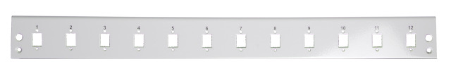 Pannello di distribuzione 12 bussole SC Simplex / LC Duplex 1U Grigio