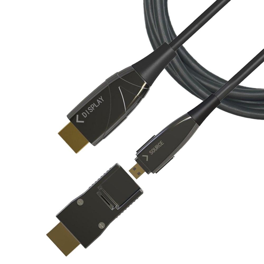 Il cavo audio video HDMI™ A/A Micro HDMI™ ad alta velocità attivo è caratterizzato da conduttori in rame e in fibra, offrendo una struttura più leggera e flessibile ideale per l installazione in spazi ristretti e a distanz