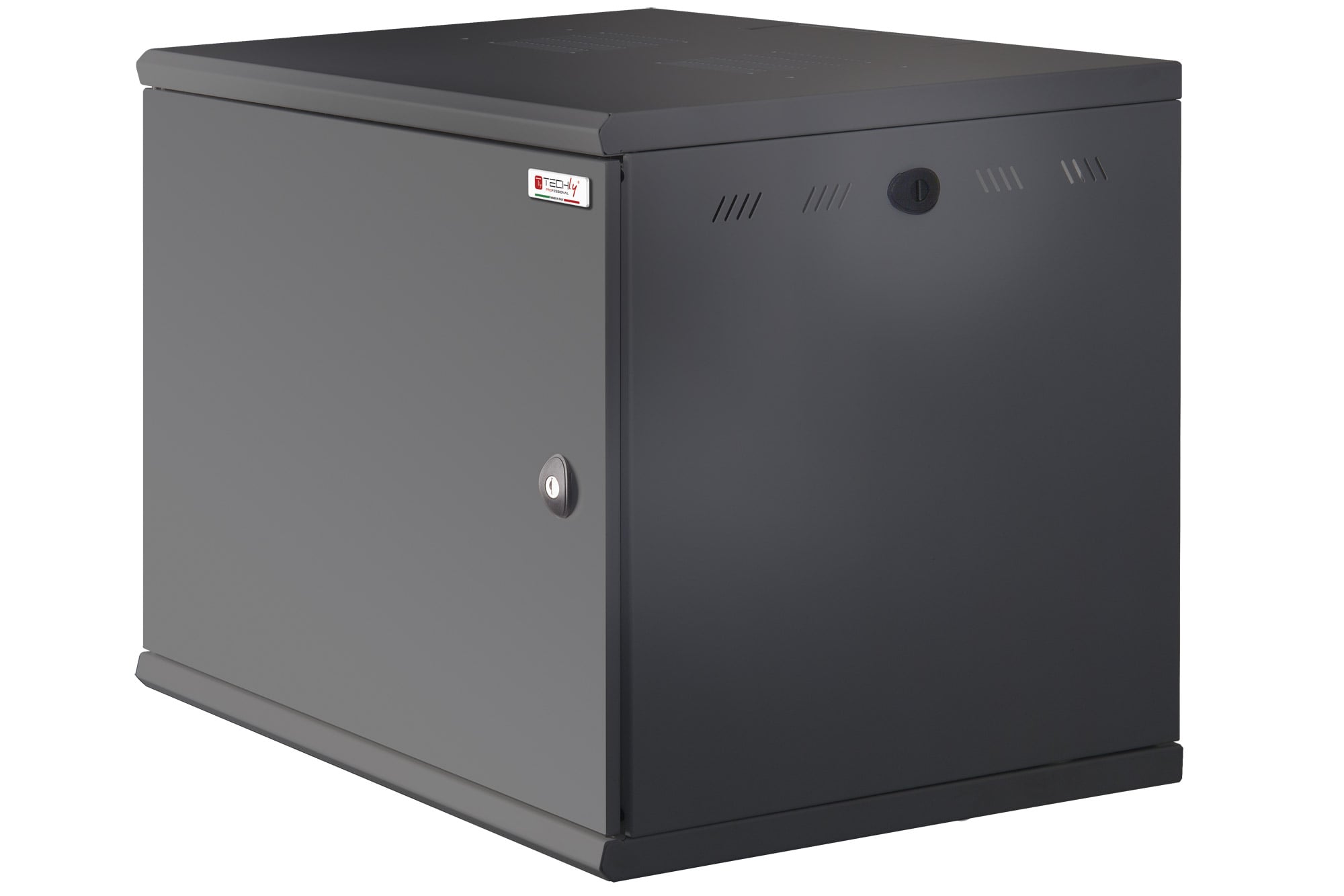 Armadio Rack 19'' a muro 16U sezione unica P 600mm Porta Cieca Nero