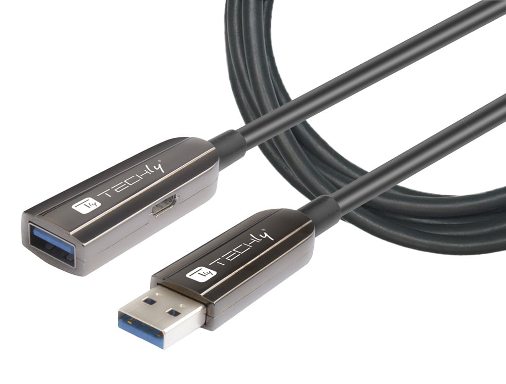 Il cavo ottico attivo USB 3.2 è stato progettato per essere pienamente conforme alle specifiche elettriche USB SuperSpeed e utilizza la conversione da elettrico a ottico sulle estremità dei cavi per migliorare le prestazioni di velocit&agrav